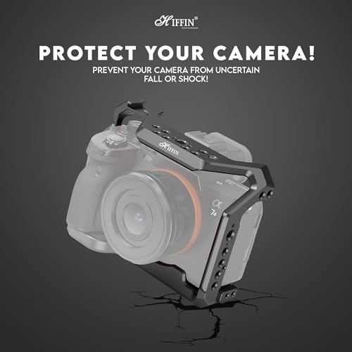 HIFFIN A7M4 Metal Cage for A7M4, A7R4A, A1, A9II, A7S3, A7R5, A7IV Built-in Quick Release Plate for Arca-Type, Filmmaking Video Cage with Shoe Mount, 1/4'' & 3/8'' Threaded Holes - Image 4