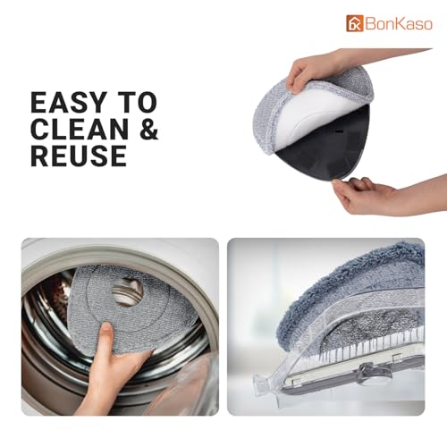BonKaso 360° Spin Mop with Drop Bucket Deluxe System Set and Reusable Microfiber Pads for Wet & Dry Glass, Wall, Tile and Home Floor Cleaning - Grey and Orange - Image 5