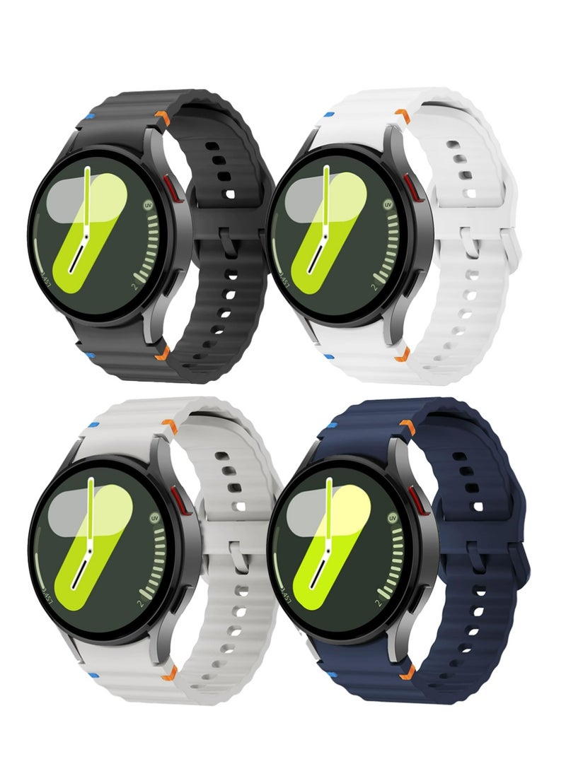 X-level 4Pcs Samsung Galaxy Watch 7 44mm Soft Silicone Replacement Strap - High Quality, Lightweight, Stylish & Durable - Easy Installation - Replacement Strap for Samsung Galaxy Watch 7 44mm - Image 1