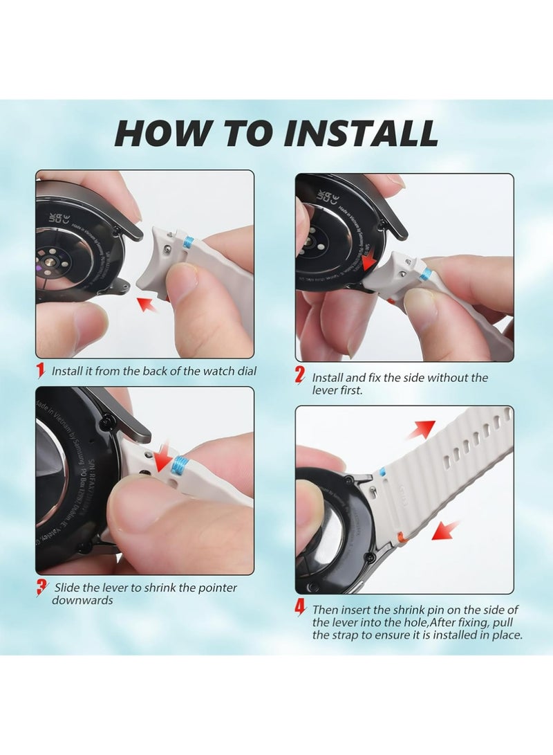 X-level 4Pcs Samsung Galaxy Watch 7 44mm Soft Silicone Replacement Strap - High Quality, Lightweight, Stylish & Durable - Easy Installation - Replacement Strap for Samsung Galaxy Watch 7 44mm - Image 4