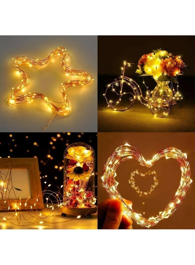 USB Fairy Lights 1Pack ، 33ft / 10M دافئ أبيض 100LED USB كوبر سلسلة أضواء مع جهاز التحكم عن بعد ، 8 أوضاع ، التوقيت و Dimmable لغرفة نوم عيد الميلاد الديكور الداخلي في الهواء الطلق - Image 3