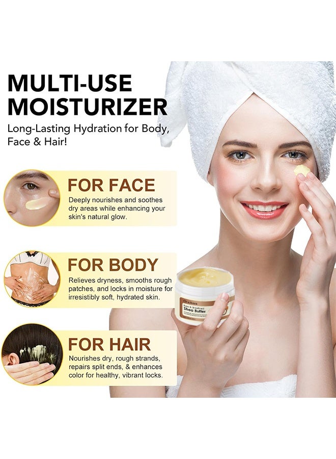 OceAura Raw & Unrefined Shea Butter, for Face Body Hair Moisturizing Hydrating Nourishing Soothing Shea Butter to Make Lotion and Soap Lip Balm Moisturizer 120G - Image 2