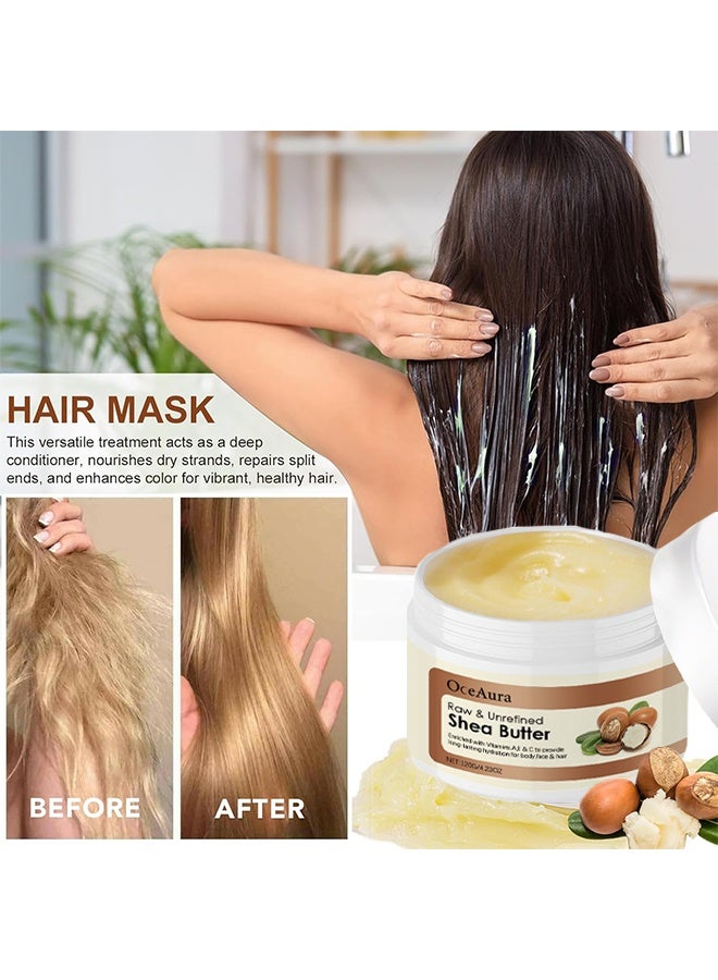 OceAura Raw & Unrefined Shea Butter, for Face Body Hair Moisturizing Hydrating Nourishing Soothing Shea Butter to Make Lotion and Soap Lip Balm Moisturizer 120G - Image 4