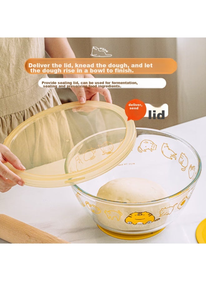 SHUEHO Shu Ke With Lid And Large Kitchen-specific Food-grade High Borosilicate Glass Bowl For Kneading Dough, Baking, Whipping Eggs And Cream - Image 4
