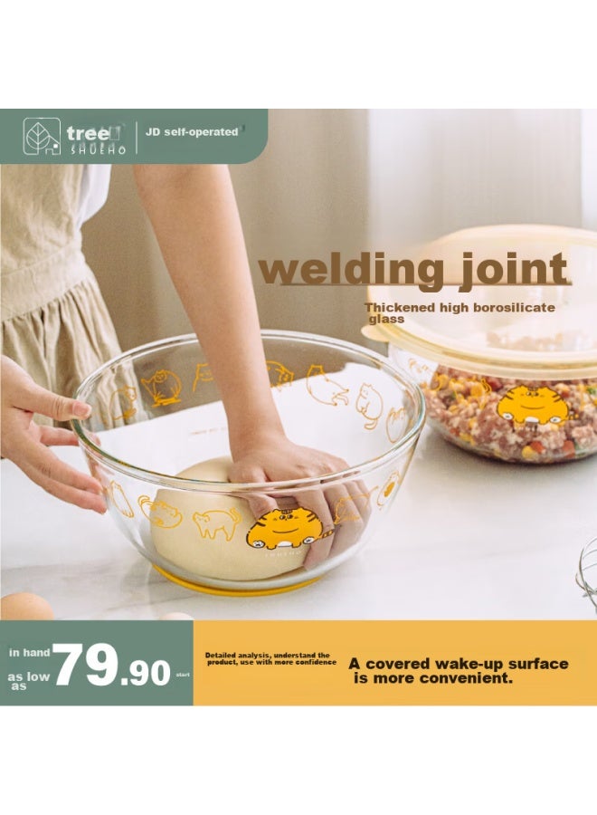 SHUEHO Shu Ke With Lid And Large Kitchen-specific Food-grade High Borosilicate Glass Bowl For Kneading Dough, Baking, Whipping Eggs And Cream - Image 1