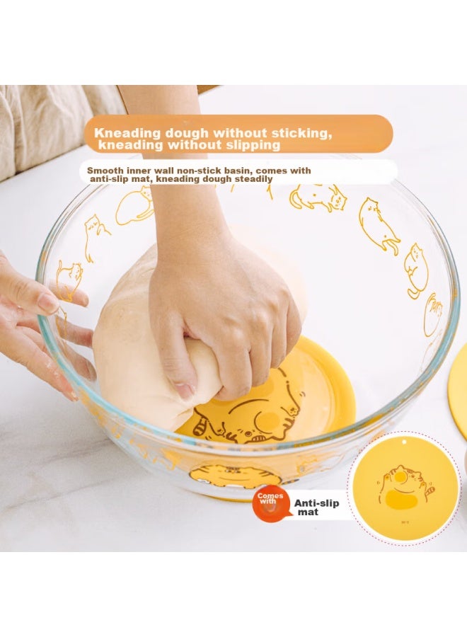 SHUEHO Shu Ke With Lid And Large Kitchen-specific Food-grade High Borosilicate Glass Bowl For Kneading Dough, Baking, Whipping Eggs And Cream - Image 2