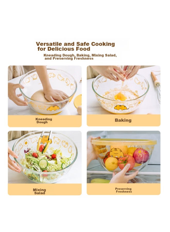 SHUEHO Shu Ke With Lid And Large Kitchen-specific Food-grade High Borosilicate Glass Bowl For Kneading Dough, Baking, Whipping Eggs And Cream - Image 5