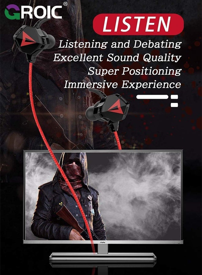 GROIC Black 3.5mm Gaming Headphones with Noise-Cancelling Mic, Stereo Gaming Earbuds PC Gaming Earphone with Microphone & Volume Control for PC Phone  - Image 5