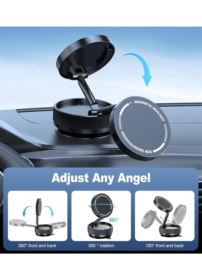 Vacuum Magnetic Phone Holder, Suction Cup Phone Mount for Car 3s Fast Install, 360 Rotatable Phone Stand for Smartphones - Image 3