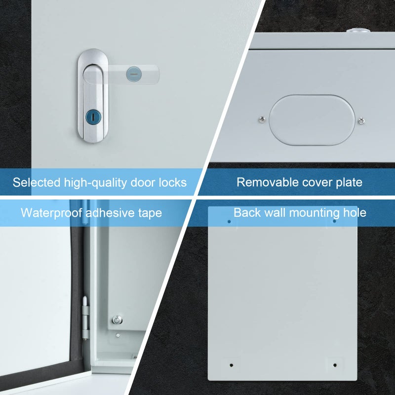 JINDOUZI Steel Electrical Junction Box, Indoor&Outdoor Electrical Enclosure Box, Wall Mounted Waterproof&Dustproof Metal Box, Universal Electric Equipment Enclosure Box with Safety Locks and Mounting Plates - Image 4