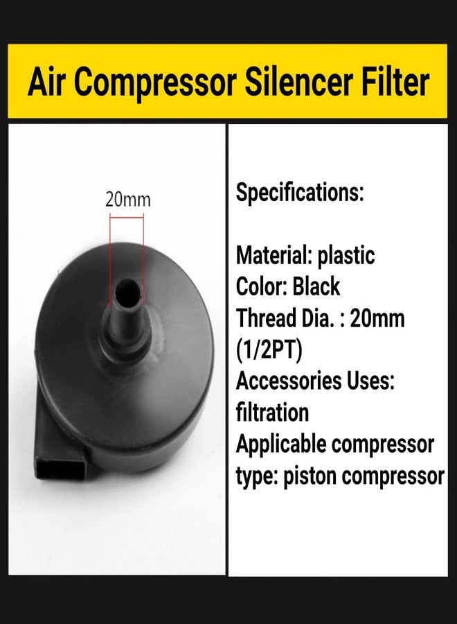 LiebeWH Air Compressor Filter 20mm 1/2PT Air Compressor Intake Filter Noise Muffler for Air Compressor Replacement Parts - Image 3