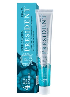 President President Four Calcium Toothpaste 75ml - Enamel Strengthening and Effective Oral Protection  - Image 1