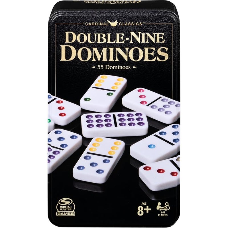 Spin Master Games Cardinal Classics Double Nine Dominoes Set in Storage Tin, Classic Game for Kids & Adults Ages 8+ - Image 1