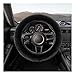 Suvnie Fur Wool Sheepskin Car Steering Wheel Cover 15 Inch Fluffy AntiSlip Auto Steering Wheel Protector for Warm Winter Universal Fuzzy Plush Vehicle Steering Wheel Accessories Black - Image 2