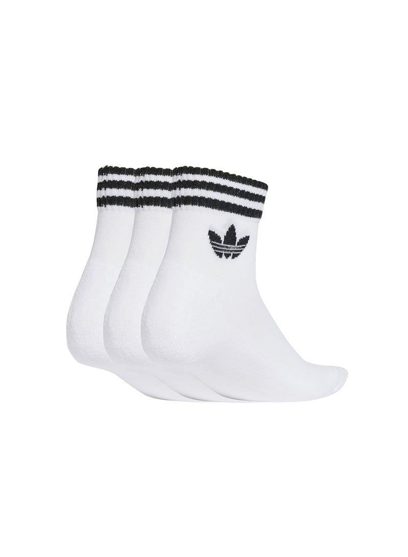 adidas Originals 3 Pack 3 Stripe Ankle Socks  - Image 2