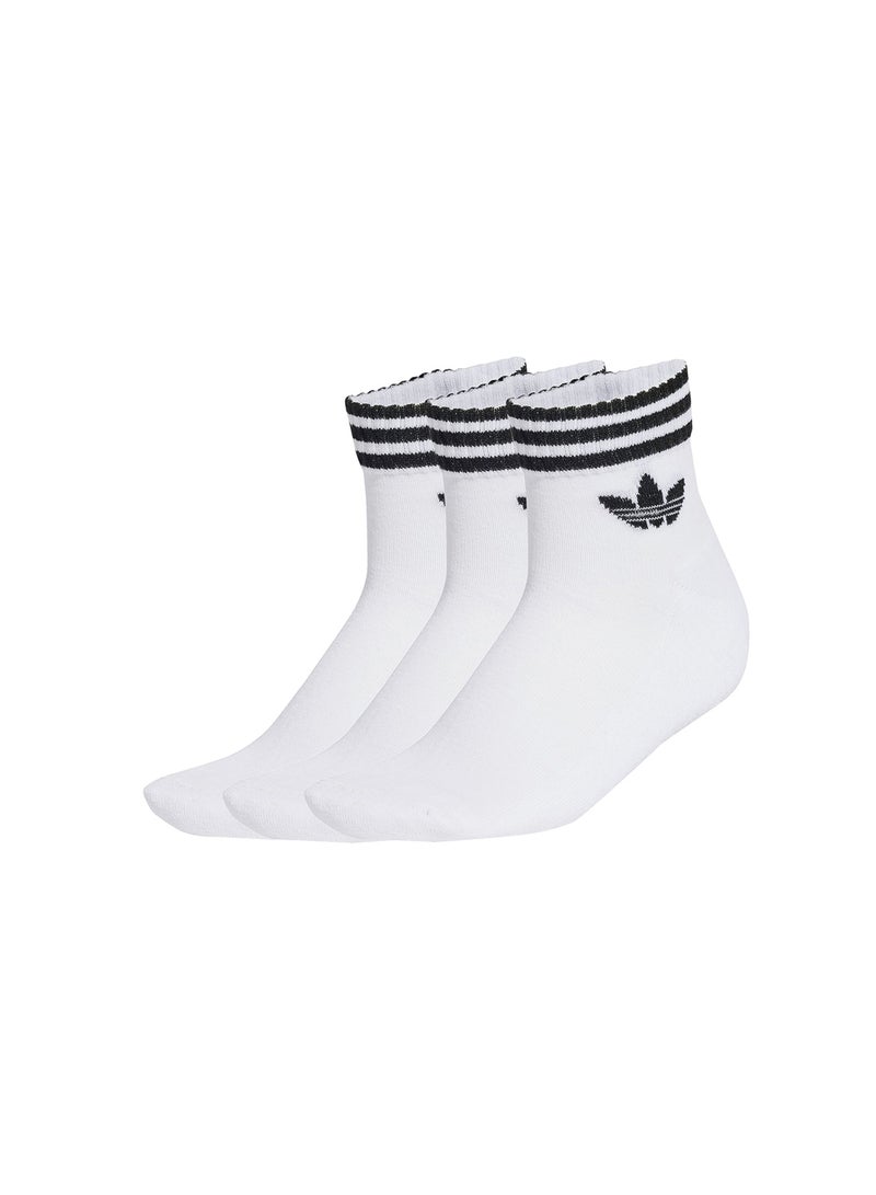 adidas Originals 3 Pack 3 Stripe Ankle Socks  - Image 1