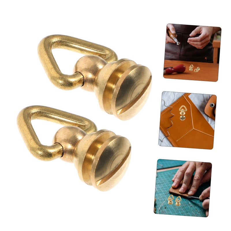 Rotatable Triangle Rivet Fasteners For Handbags Belts Backpacks 2 Pieces - Image 4