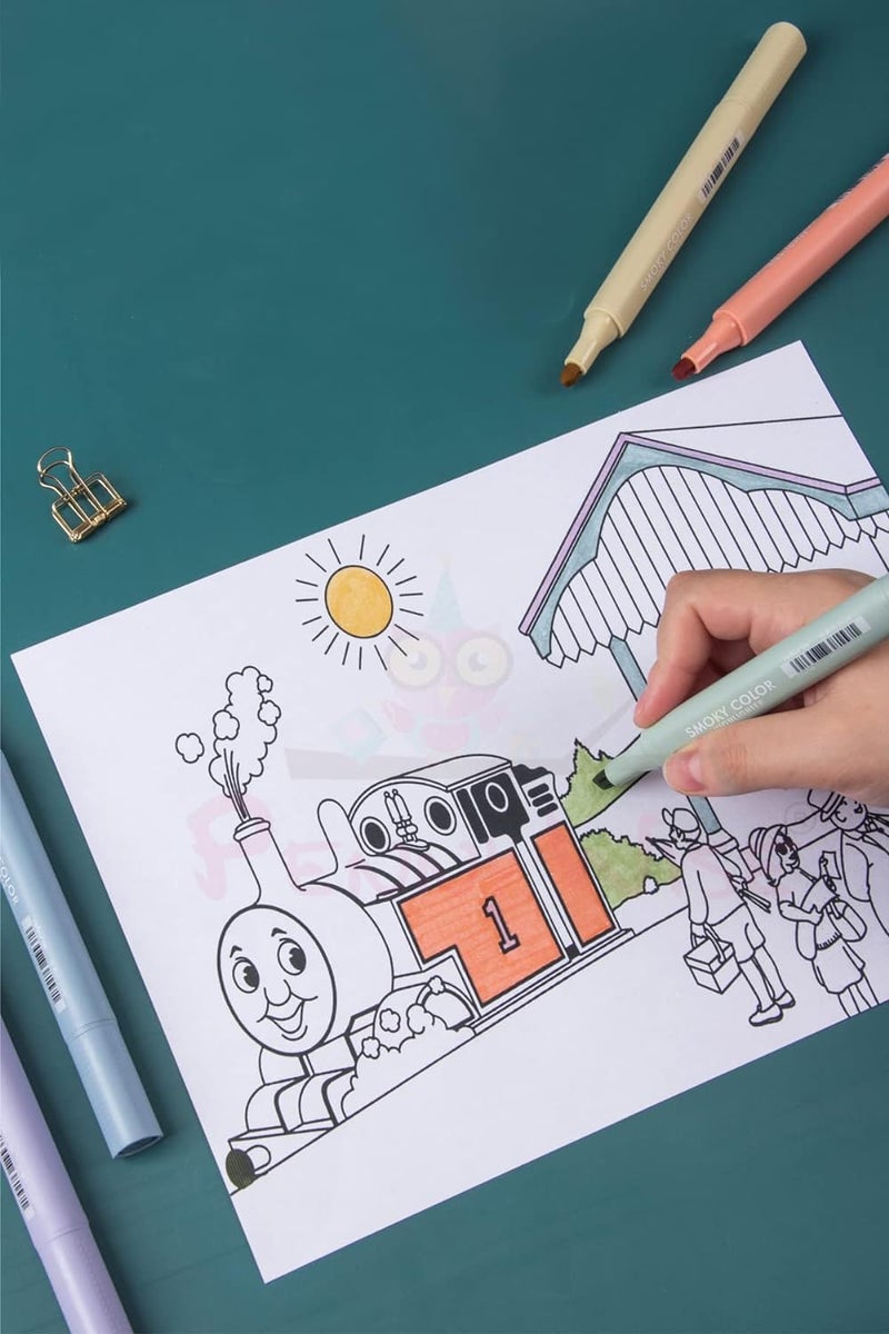 53 Arts مجموعة من 6 أقلام تمييز بألوان باهتة ودخان خفيف | هدايا لعشاق القرطاسية والأطفال، هدية عودة للحفلات (متعددة الألوان) - Image 4