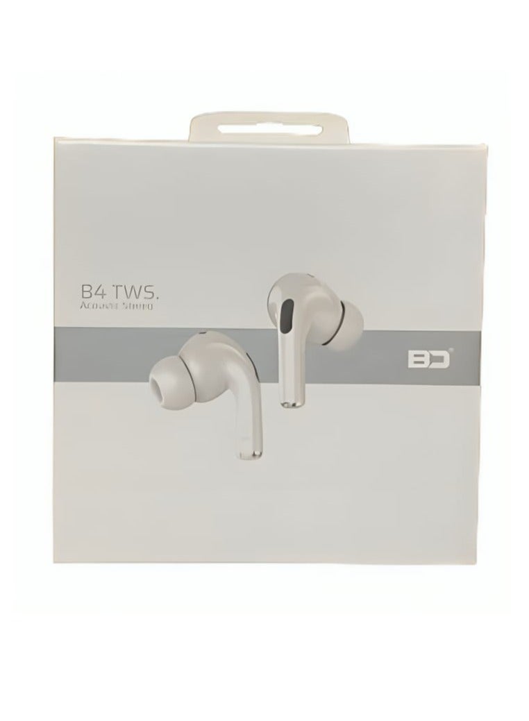 BD TWS Wireless Earphones with Hanging Rope and Wireless Charging Bluetooth 5.3 White - Image 1