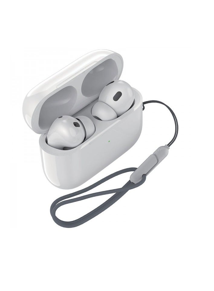 BD TWS Wireless Earphones with Hanging Rope and Wireless Charging Bluetooth 5.3 White - Image 4