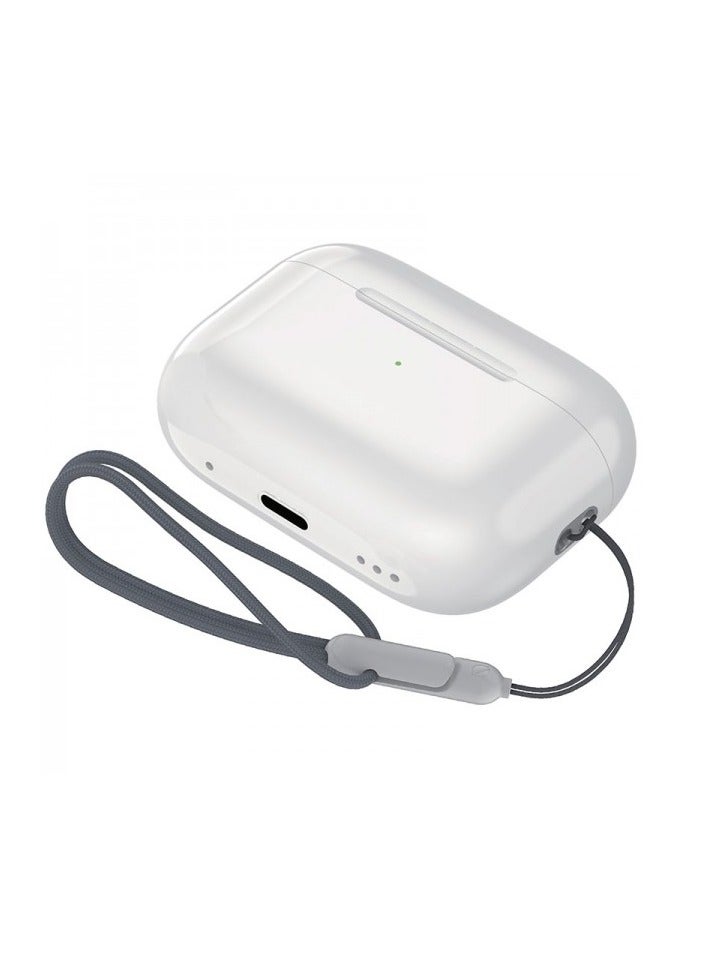 BD TWS Wireless Earphones with Hanging Rope and Wireless Charging Bluetooth 5.3 White - Image 2