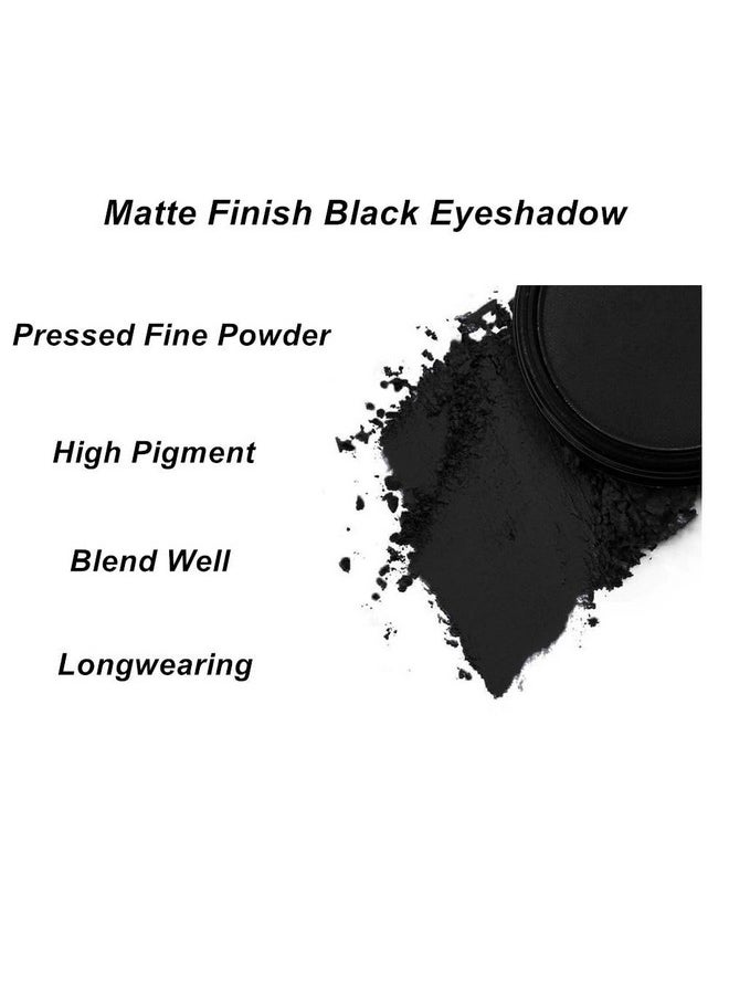 Mysense - Matte Black Single Eyeshadow Palette Pressed Powder Eye Shadow Smooth Eye Black Powder Makeup High Pigment Long Lasting Vegan & Cruelty Free 202 Black - Image 1