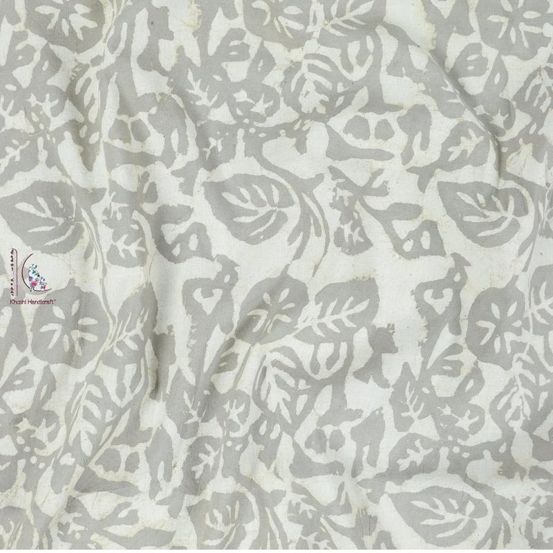 Khushi Handicraft Kashish Fabric Floral Pattern Jaipuri Hand Block Print Unstitched 100 Cotton Kashish Fabric 25 Meter Grey Flower - Image 4