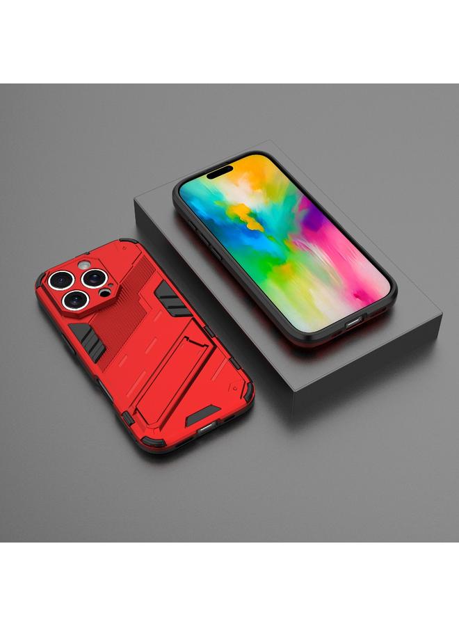 S-TOP Case For iPhone 16 Pro Max Punk Armor 2 in 1 PC + TPU Phone Case with Holder - Image 2