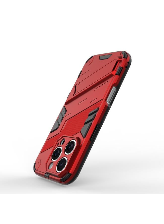 S-TOP Case For iPhone 16 Pro Max Punk Armor 2 in 1 PC + TPU Phone Case with Holder - Image 4