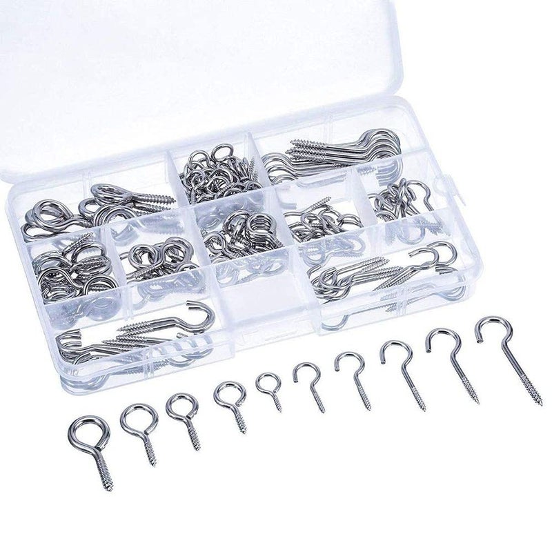 DIY Crafts CTDIYHI41218 Home Depot Set Silver Zinc Plated Eye Bolt Assortment and Hooks for Hanging Pack of 150 - Image 3