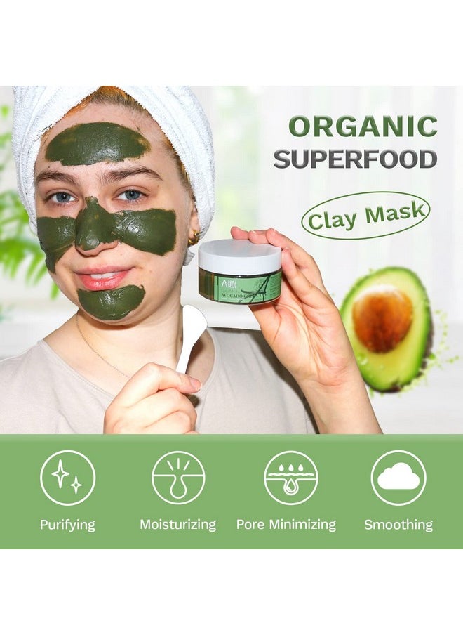 ANAI RUI - Nai Rui Green Tea Face Mask With Avocado Clay Facial Mask Acne Detox Mask Skin Care Deep Cleanse Mask Hydrating Nourishing Soothing 120G / 4.23 Oz - Image 1