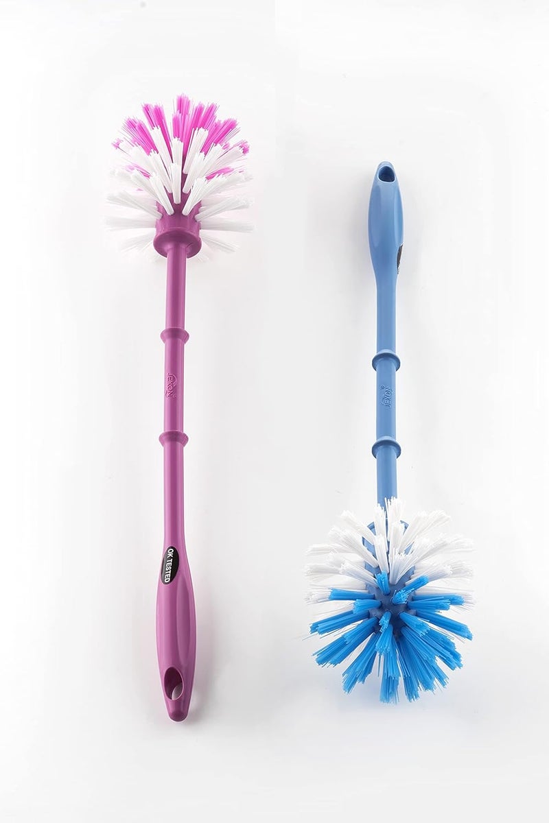 AMAR ENTERPRISE Amar Enterprise Specially Designed Round Toilet Brush for Cleaning Long BristlesPack of 2 Multicolour Made in India - Image 2