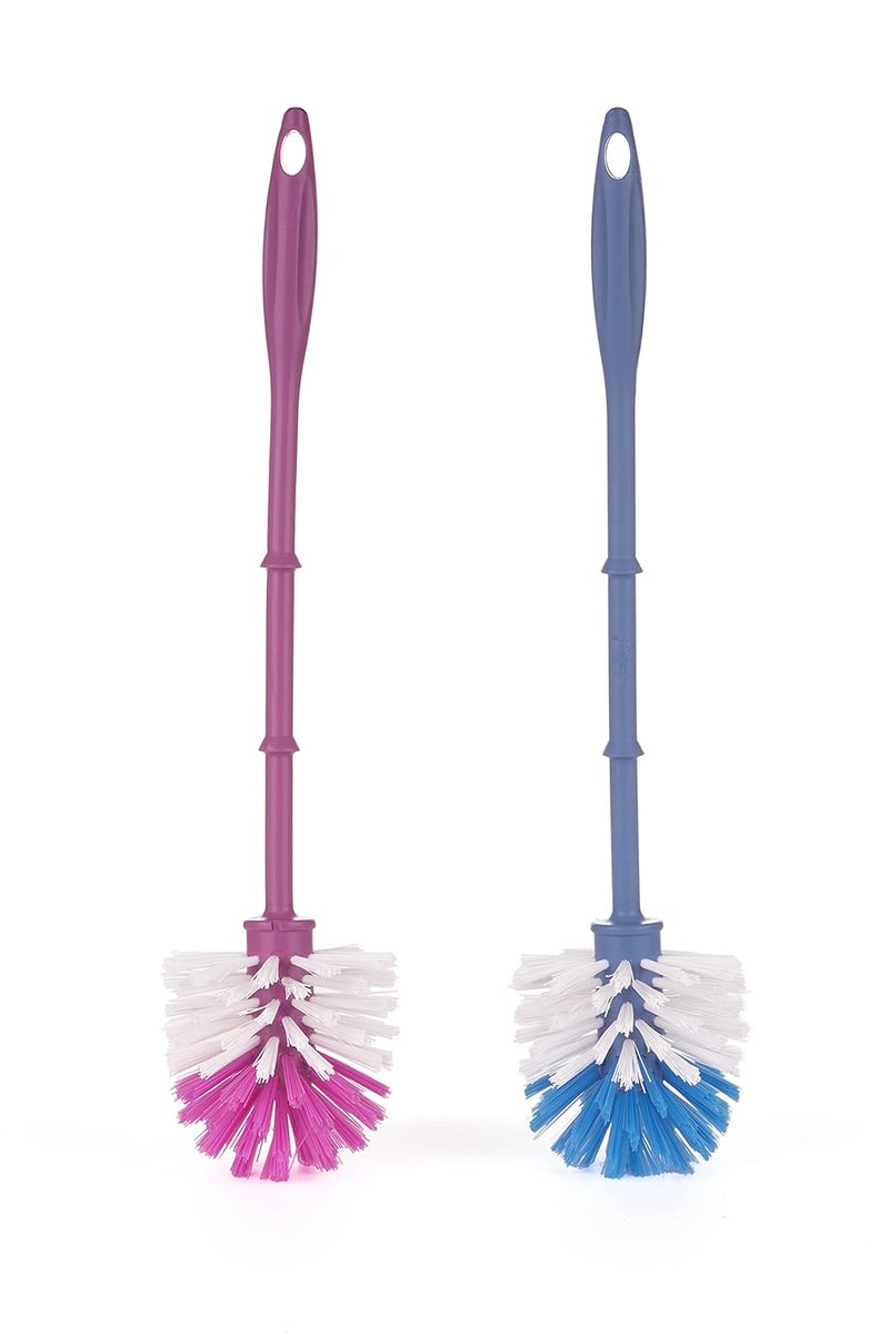 AMAR ENTERPRISE Amar Enterprise Specially Designed Round Toilet Brush for Cleaning Long BristlesPack of 2 Multicolour Made in India - Image 1