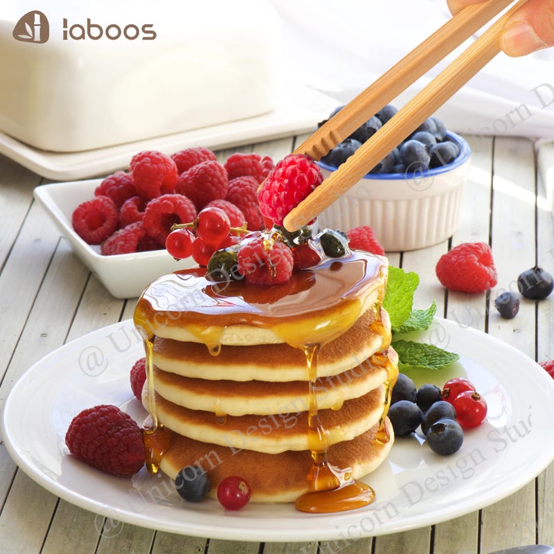 laboos Magnetic Classic Bamboo Toast Tongs - Wood Cooking Tong,Ideal for Toaster,Fruits, Bread & Pickles, Kitchen Utensil for Cheese Bacon Muffin Fruits Bread - 8" Long | Set of 2 - Image 5