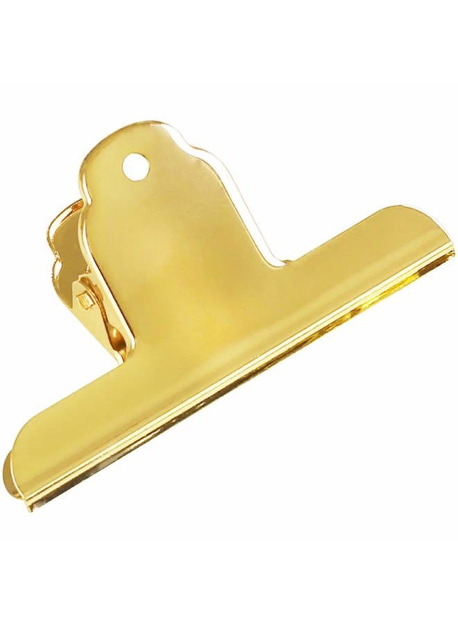 Coideal Gold Metal Bulldog Paper Clips, 3 Pack Stainless Steel Large Bull Clips Clamps for Drawing Board, Home Kitchen Office (5 7/10 Inch) - Image 1