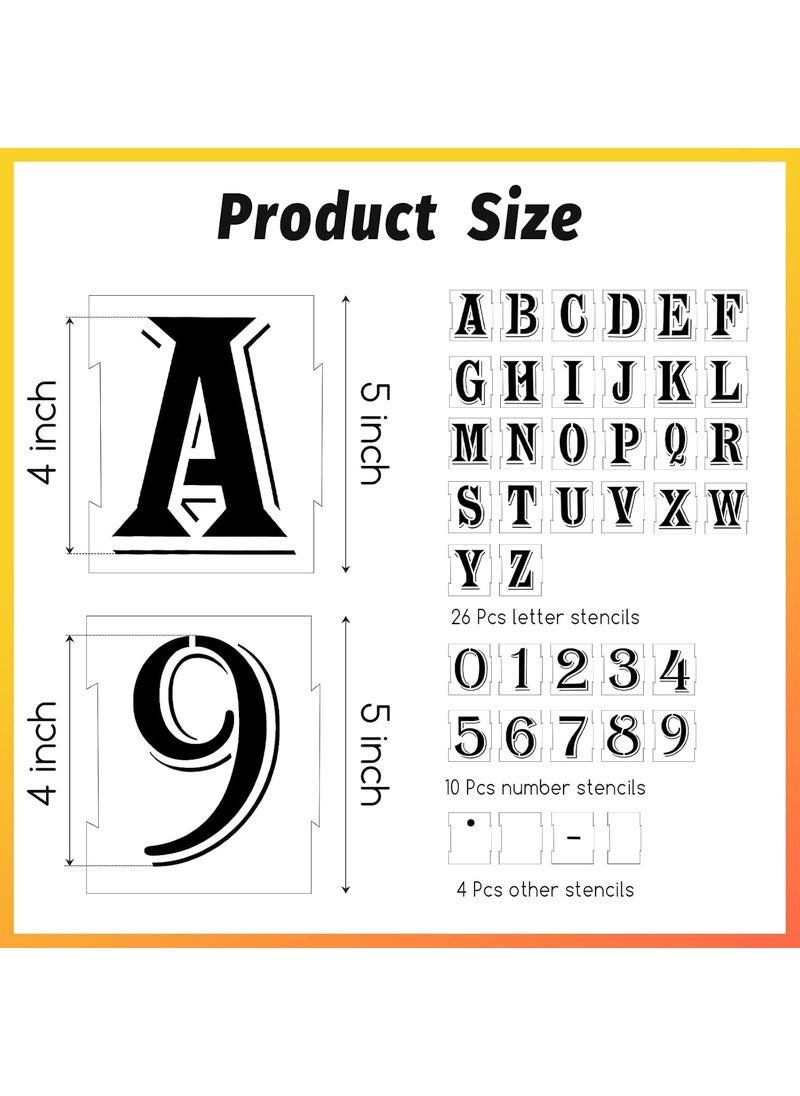 DEVASYA CRAFTS Devasya Crafts 40 Pieces Letter and Number Stencils Reusable Plastic Alphabet Templates and Number Masking Tapes for DIY Sign Address Painting  - Image 2