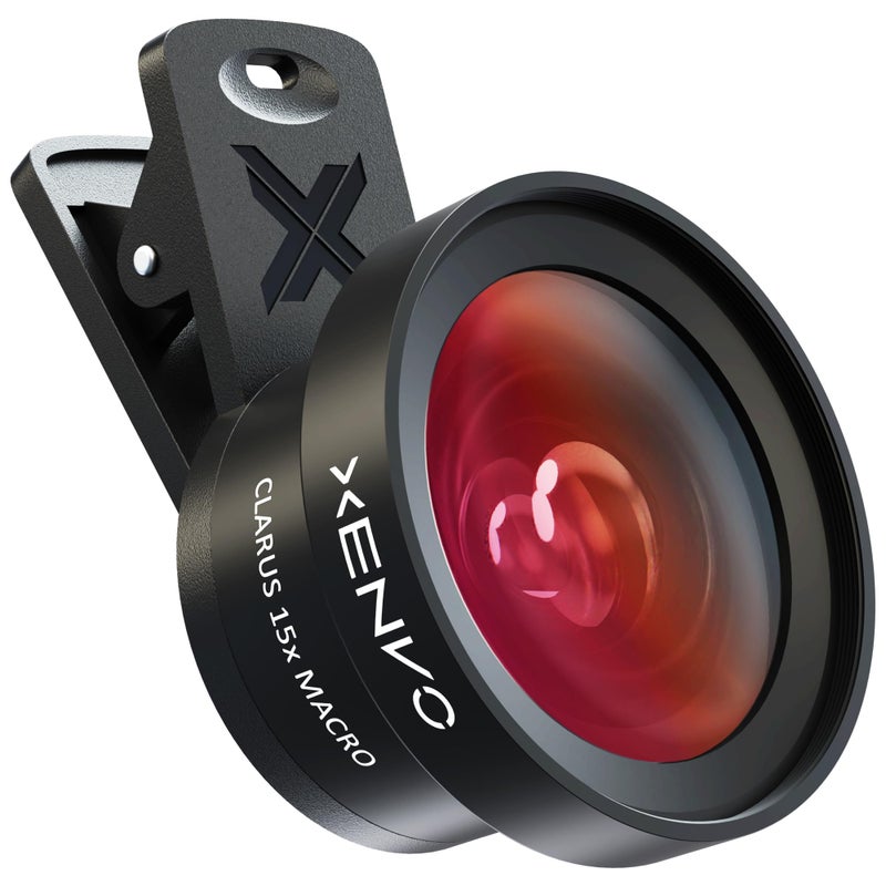 Xenvo Pro Lens Kit for iPhone and Android, Macro and Wide Angle Lens with LED Light and Travel Case Black - Image 1