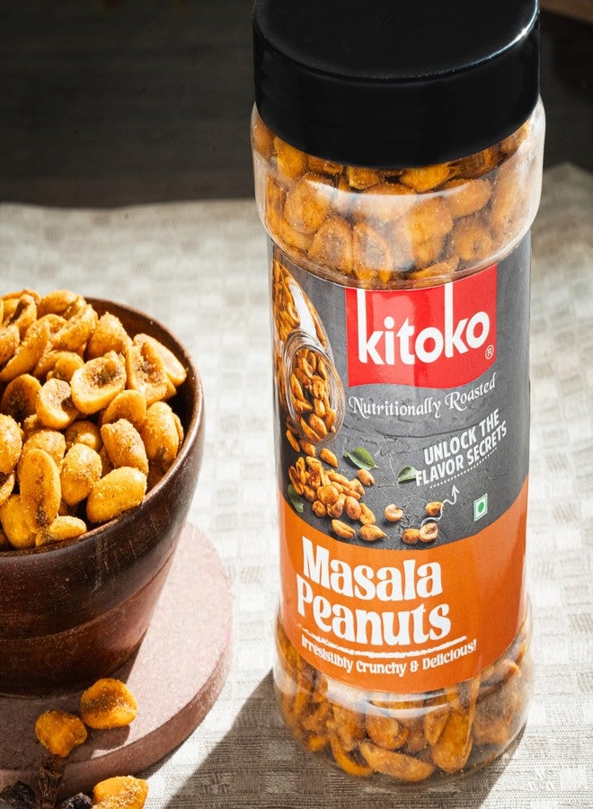 Kitoko Foods Roasted Masala Peanuts (200gm), Flavoured Sweet & Spicy Groundnut for Dabeli, Healthy Namkeen Snacks Without Skin - Image 3