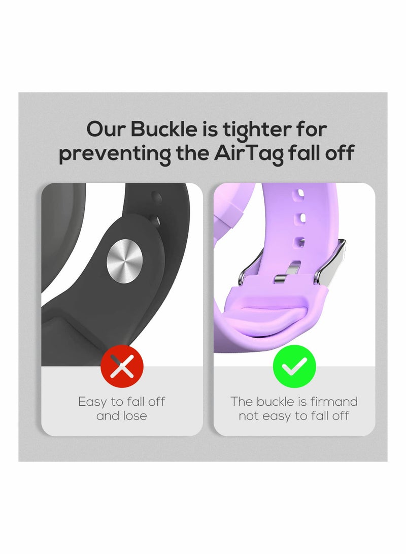 2 Pcs Airtag Wristbands for Kids Soft Silicone Bracelet Lightweight Waterproof Band Compatible with Apple Airtag Watch Band for Children and Toddler - Image 4