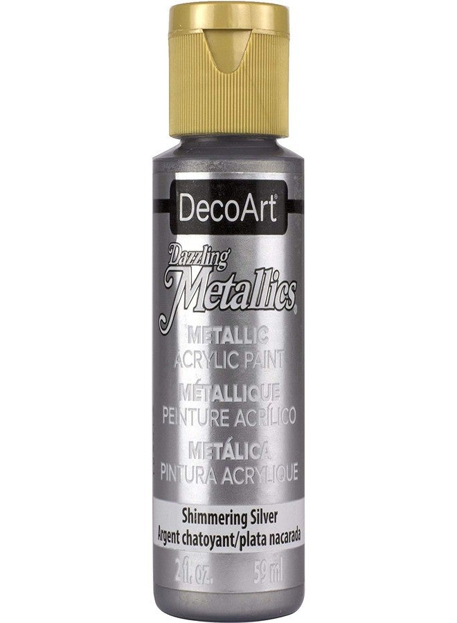 DecoArt Acrylic Paint, 2-Ounce, Shimmering Silver - Image 1
