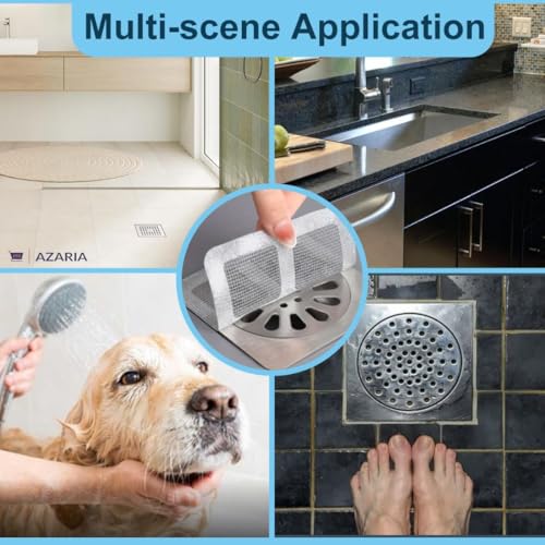 Azaria 10 Pcs Disposable Bathroom Drain Cover Shower Mesh Sticker Catcher Drain Cover for Bathroom, Kitchen Sink Strainer, Sink Drainer Kitchen Essentials and Kitchen Accessories Items Mesh Strainer - Image 3