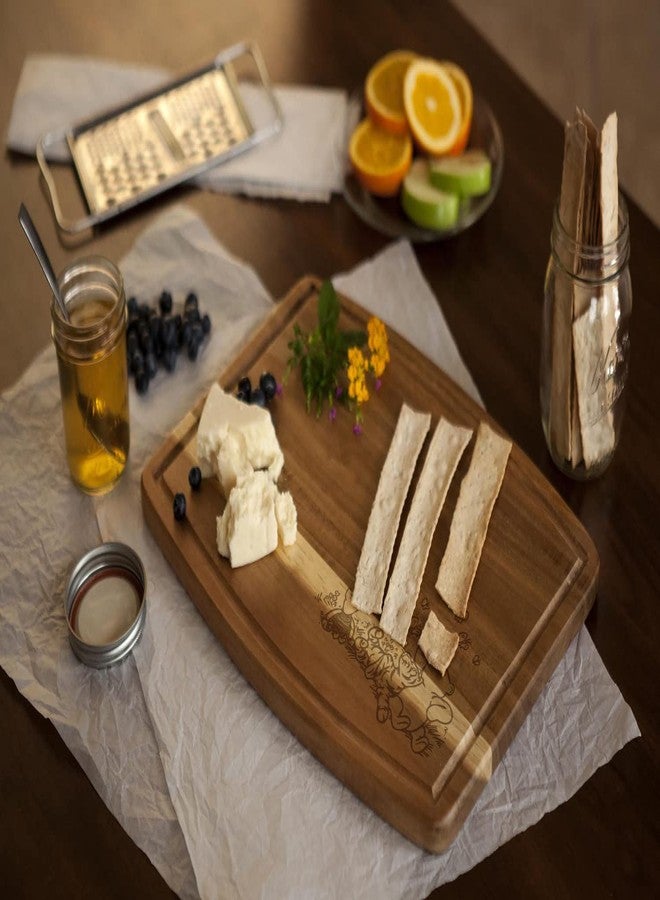 PICNIC TIME Disney Winnie the Pooh Ovale Acacia Cutting Board, Serving Board, Charcuterie Board, (Acacia Wood) - Image 2
