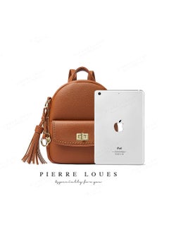 PIERRE LOUES Women's Fashion Backpack Purse PU Leather Shoulder Bag School Bags,Rucksack,Handbag,Fashion Designer Small Travel Bag,Convertible Rucksack Bags,Multifuction Backsack Anti Theft For Women,Brown  - Image 2