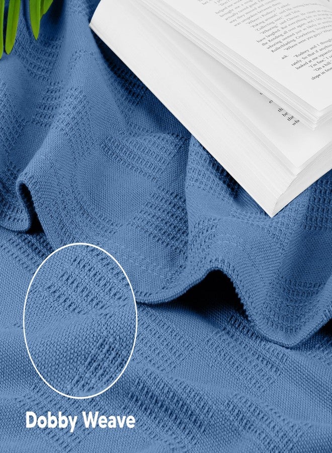 Utopia Bedding Wedgewood 100% Cotton Blanket [Twin Size - 90x72 Inch] 350GSM Lightweight, Soft and Breathable Thermal Blanket for All Seasons - Image 3