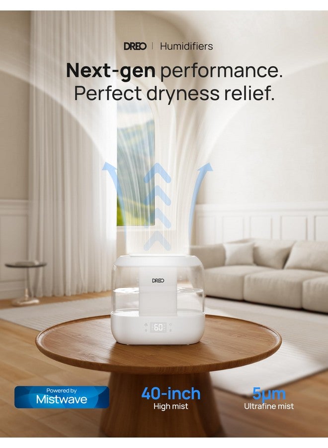 Dreo Dreo Smart Humidifier, Cool Mist Humidifiers for Bedroom, Quiet 4L Top Fill Ultrasonic Humidifiers for Home Office Plant & Baby with Nightlight, LED Display, 32H Runtime, APP/Voice Control, HM311S  - Image 3