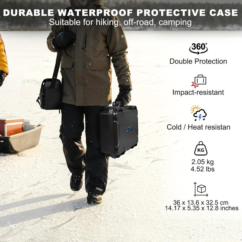 Lekufee Portable Waterproof Hard Carrying Case for DJI Flip Drone,Fly More Combo,DJI RC 2,RC N3/N2,Battery(8 pcs),Charging Hub and other Accessories(Case Only) - Image 4