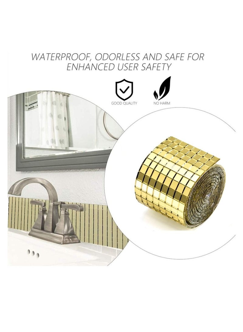 كابتن تيك صفائح فسيفساء ذاتية اللصق بمرآة ، ملصق زجاجي مربع صغير من بلاط الفسيفساء قابل للإزالة ملصق مضاد للماء لتزيين الحرف اليدوية والديكورات الداخلية ، وصنع البطاقات ، وسكرابوكينغ ، وفن الكولاج (مجلدين) - Image 4