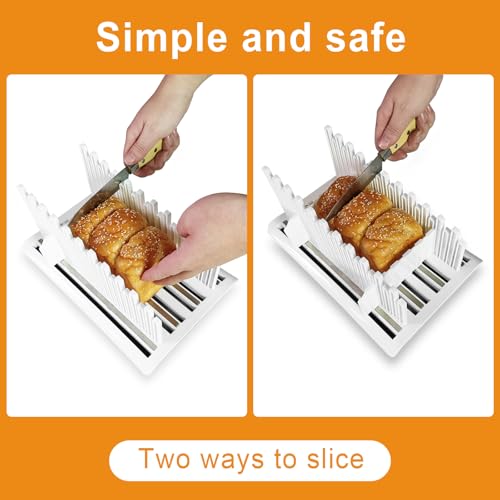 Jumeihui Bread Slicer For Homemade Bread,Bread Slicer Guide For Width Is Adjustable And Replaced,Bread Loaf Slicer With Crumb Tray,Suitability For Homemade Bread, Bagels, Cakes - Image 2