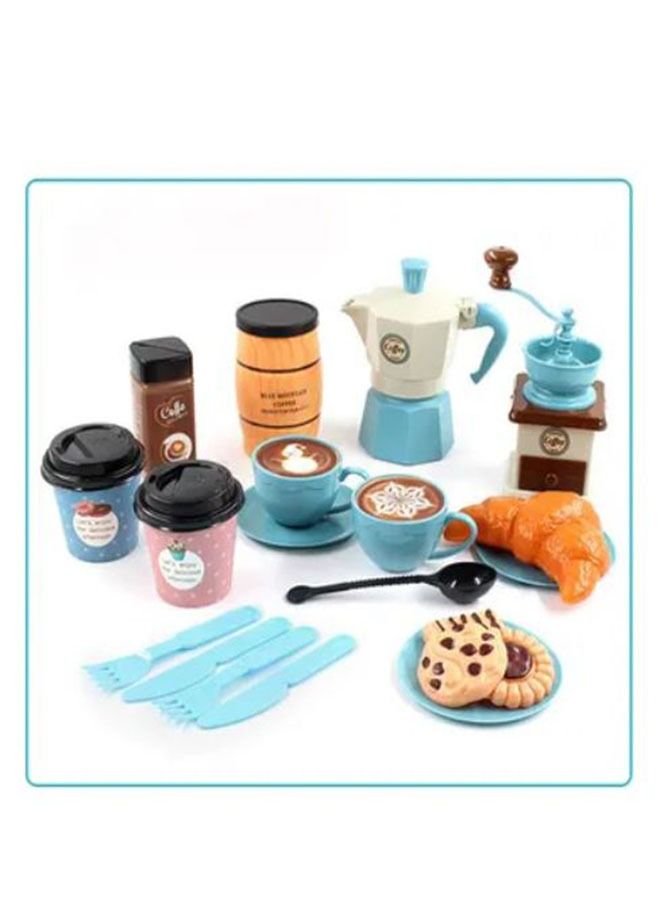 Arabest Kitchen Food Coffee Maker Afternoon Tea House Pretend Play Set Dessert Children's Playhouse Afternoon Tea Coffee Snack Set Baby Interactive Western Food Cake Kitchen Toys - Image 2