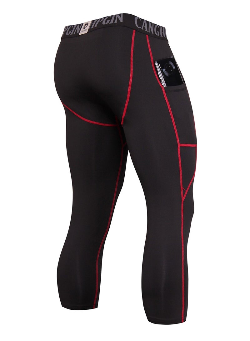 CANGHPGIN Men Quick Dry Breathable Sports Pants Red - Image 2